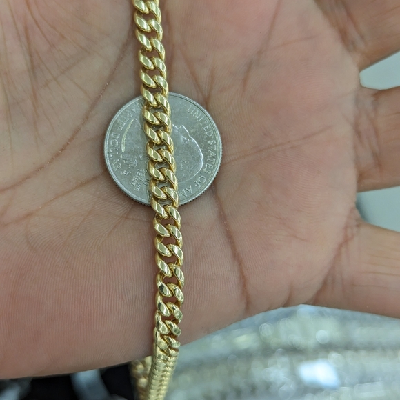 10kt Real Gold Miami Cuban Style Chain 5.8mm 24 inches - Picture 10 of 12